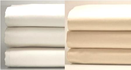 (image for) Twin Sheets Set Natural & Whitened Sateen - Click Image to Close